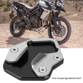 BigKing Side Stand Plate Pad, Motorcycle Kickstand Extension Pad, CNC Aluminum Side Stand, Motorcycle Foot Side Stand Support Enlarger Pad Fit for Tiger 800 2013-2017, Black