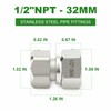 TAISHER 2PCS 304 Stainless Steel Flexible Movable Connector, 1/2" NPT