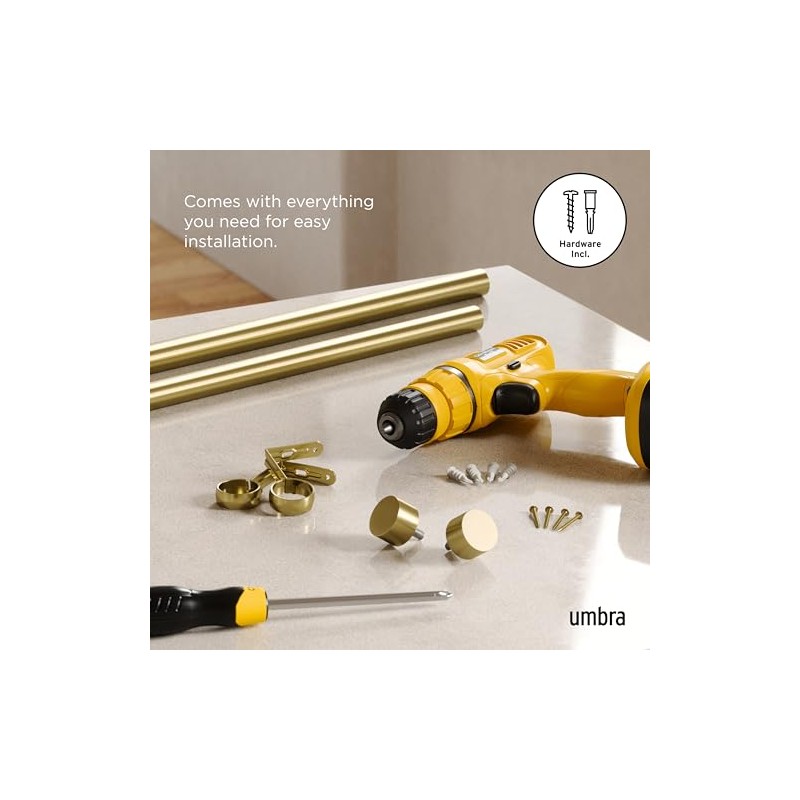 Umbra Cortinero simple ajustable Cappa, Dorado