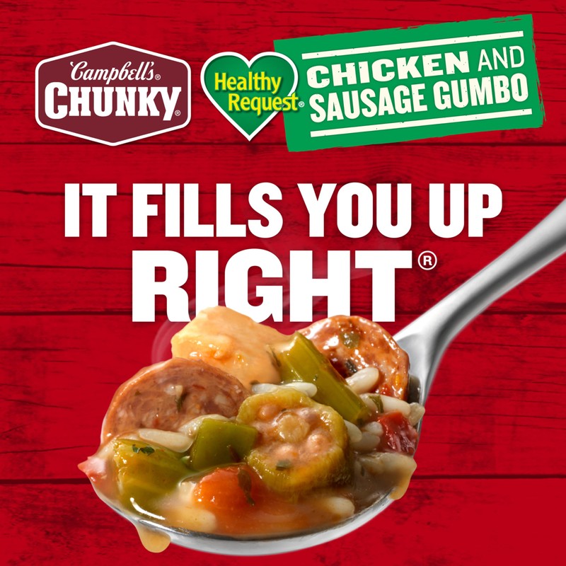 Campbell’s Chunky Soup, Healthy Request Chicken and Sausage Gumbo, 18.8