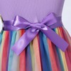 HILEELANG Little Girls Rainbow Tulle Tutu Easter Party Dress Purple