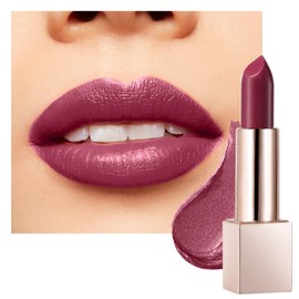 BEAUTY SEARCHER Lipstick, Metallic Shine Finish Lip Balm Glossy Hydrating Nude Velvet Red Long-Lasting Moisturisation Luxury Lip Stick Makeup # 02 Guilty Brown