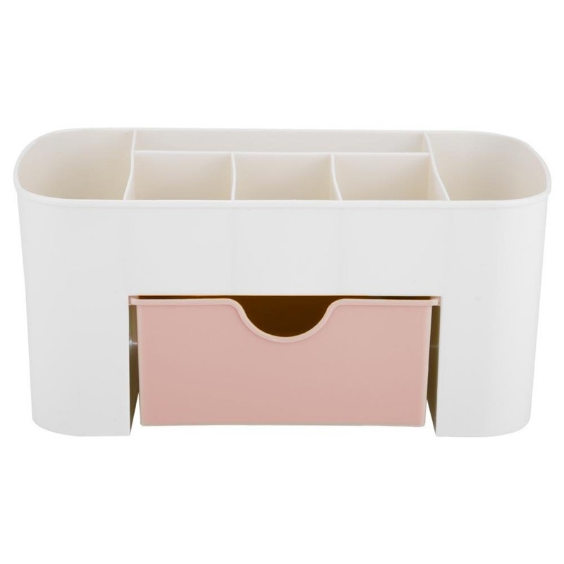 Multi-Functional Desktop Organizer with Drawer, Plastic Storage Box Jewelry Makeup