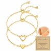 Mother Daughter Bracelets,14K Gold Plated Stainless Steel Matching Bracelet