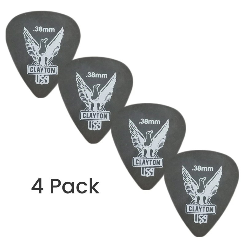 Clayton Black Raven Standard Jazz Picks 4-Pack .38mm