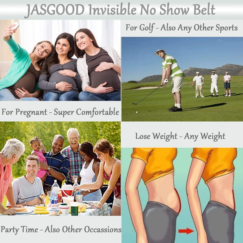 JASGOOD - Cinturón elástico para mujer, fácil de ajustar, con