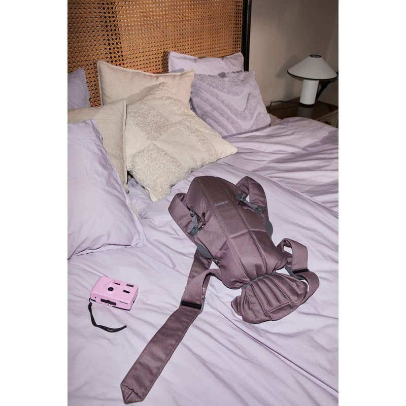 BabyBjörn Baby Carrier Mini, Cotton, Dark Purple | Newborn Carrier