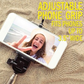 Deco Essentials Telescopic Metal 33" Selfie Stick w/Tripod and Wireless Remote for iOS/Android, Perfect for travel, outdoor adventures, beach trips, parties, easy to store