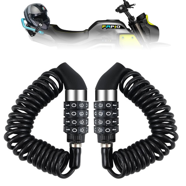 Bike Helmet Lock Combination, Multi-Function Heavy Duty Bicycle Lock, Portable