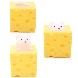 Toyland® Mouse 'n' Cheese - Novelty Squeeze Toys - Assorted Colours - White Mouse