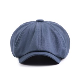CHENNUO Gatsby Beret Cap Newsboy Flat Cap 8 Panel Men's Flat Cap, blue