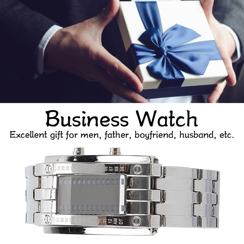 Men's Watch Fashion Exquisite Waterproof Alloy Men's LED Watch with