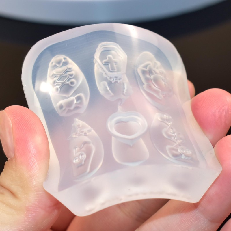 Nail Molds for Charms Halloween Skull Cross Designs Carving Template
