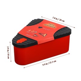 HEMOTON Pizza Leftover Storage Container, Reusable Pizza Storage Container with 4 Microwavable Serving Trays, Reusable Pizza Slicone Container (Black & Red)