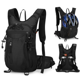 Outplea 15L Cycling Backpack, Lightweight Bike Backpack, Large Motorbike Running Backpack, Hydration Backpack for Hiking Marathon Race Trekking Festival Men Women, Black