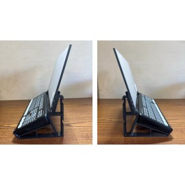 AV Land Stand for Blackmagic ATEM Mini Extreme and LCD Monitor w\ Attachment Slots BLACK