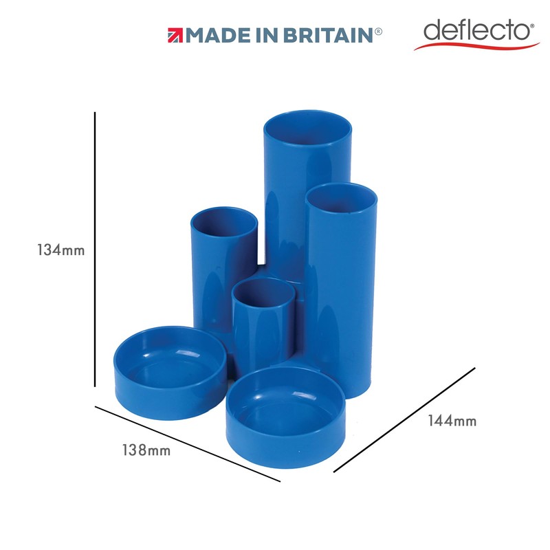 Deflecto Tube Style Pen Tidy Blue - Pencil Pots For