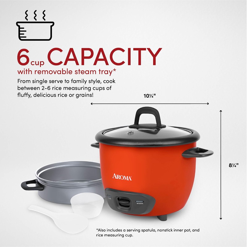 AROMA® 3-Cup (UnCooked) / 1.5Qt / 6-Cup Cooked Rice &