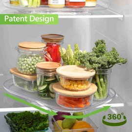 Lazy Susan Organizer Turntable for Cabinet, 360° Rotating Condiment Organizer Clear Lazy Susan Turntable with Anti Slip Suction Cups for Kitchen Pantry Refrigerator Bathroom Table (Small)