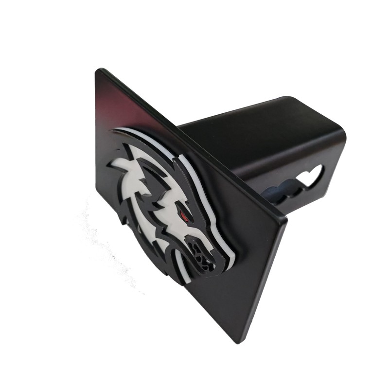 Wolf Head Metal Trailer Hitch Cover for 2'' Towing Rear