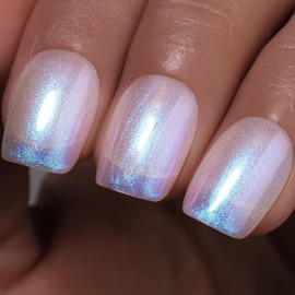 Pearl Gel Nail Polish, Blue Transparent Shimmer Shell Nail Gel Polish Glitter Mermaid Iridescent Pearlescent Sparkle Spring Summer Soak Off Led UV Manicure 15ML