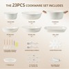 BECIGAR 23PCS Ceramic Pots and Pans Set,Nonstick, Removable Handle Pots