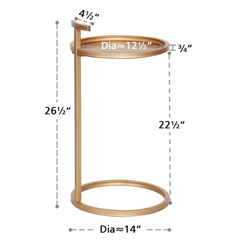 MAYPEX 14" C Round Metal Accent Table End Table for