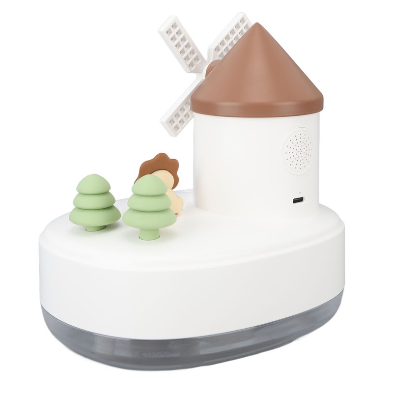 Windmill Music Box Humidifier Creative Bedroom Office Wireless Portable Rotating
