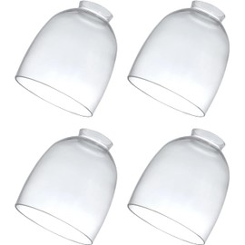 4 Pack Clear Glass Shades, Replacement Glass Globes for Ceiling Fan Light Fixtures, 2-1/8" Fitter, 4.76 inch Diameter, High Transmittance Lampshade for Chandelier, Pendant Light, Wall Sconces Series