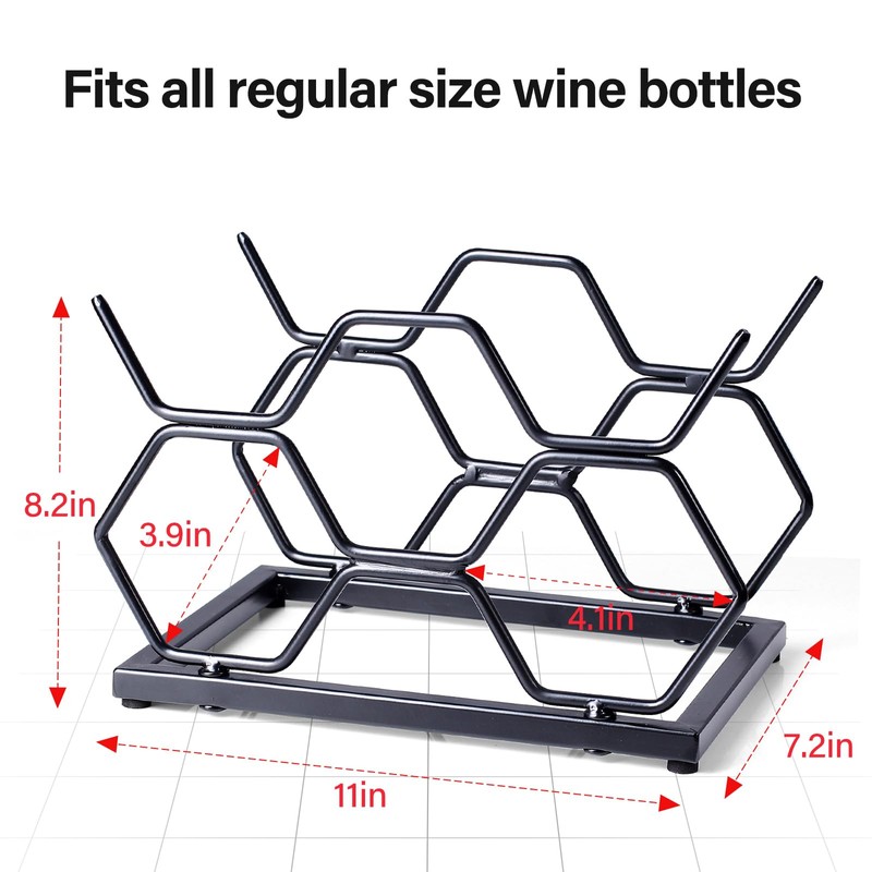 Drincarier Countertop Wine Rack - 5 Bottle Freestanding Modern Gold