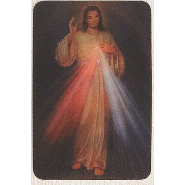 Divine Mercy Jesus 3D Holographic Holy Card