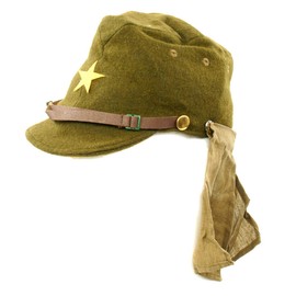 Japanese WWII Army EM/NCO Field Hat with Neck Flaps- Size 7 1/4