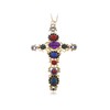 Alilang Golden Tone Festive Multicolor Crystal Rhinestone Holy Cross Pendant