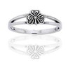 Irish Shamrock Celtic Knot 3-Leaf Clover Sterling Silver Narrow 5mm