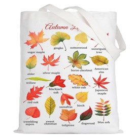 LEVLO - Bolsa de lona con hojas de otoño, diseño de hojas de otoño, regalo con temática de otoño, Autumn Leaves