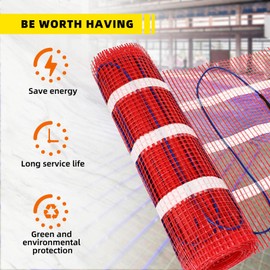 FAHKNS 16 Sqft Heating Mat,Electric Radiant Floor Heating System with Digital Floor Sensing Thermostat and Monitor for Tile and Stone Underfloor Heating