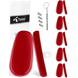 Tolaxy 5 Pairs Screw-in Eyeglass Nose Pads, Red Glasses Replacement Nose Pieces for Oakley Conductor 6 OO4106 | Conductor 8 OO4107 | Conductor RX OX3186 | Conductor 0.5 OX3187 Sunglasses