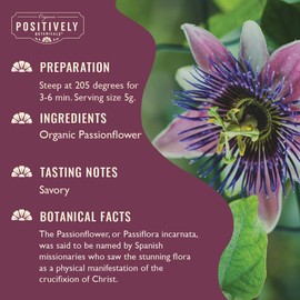 Organic Positively Botanicals Company, Passion Flower, Herbal Tea Loose Leaf Botanical, 4 Ounce