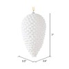 Vickerman 7" White Matte Glitter Pinecone Christmas Ornament - Set