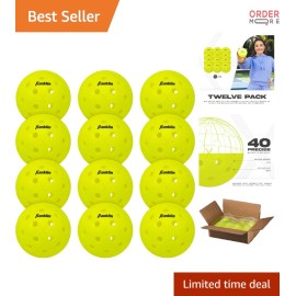 Pickleball Balls Plastic 12 Pack Outdoor Durable US Open Approved