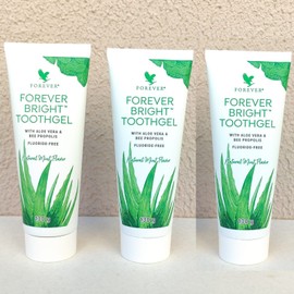 Forever Living 3 x Forever Living Bright Toothgel With Aloe Vera Fluoride-Free 4.6oz Exp 2027