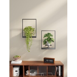NUZZERO 2 Pack Plant Stand Indoor Outdoor Hanging Planters for Indoor Plants Wall Plant Holder for Indoor Plants Plant Frames Wall Decor for Livingroom Bedroom Balcony Patio