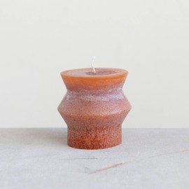 Creative Co-Op Unscented Totem Pillar, Spice Candles, 3" L x 3" W x 3" H, Orange