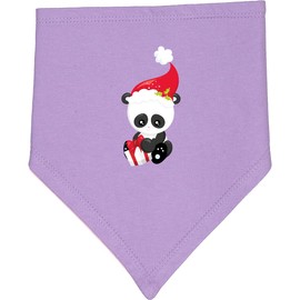 inktastic Christmas Panda, Cute Panda, Santa Hat, Gifts Baby Bandana Bib Lavender and Pink 44899