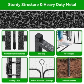 Kfvigoho Kfvigoho Dog Playpen Outdoor 8 Panels Heavy Duty Dog Fence 47" Height with Thick Pipe Anti-Rust with Doors Portable for RV Camping Yard, Total 18FT, 25 Sq.ft, Snowy Black