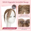 SEGO Clip in Side Bangs Real Human Hair, Hand-tied Base