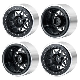 Benedict Harry 4PCS Aluminum 2.9" Beadlock Wheel Hub Rim for 1/6 TRX-6 RC Crawler Car Upgrades (Titanium)