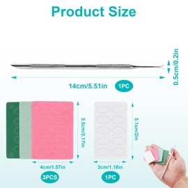 Cuticle Pusher, Pre-treatment Dual Ended Cuticle Remover with 5 Sandpaper Sheets, Manicure Tool Set for Fingernails Toenails Polishing Pedicure Nail Art Dead Skin Removing
