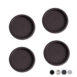 Enconker 4PCS Closet Door Finger Pull, Sliding Door Pull Cabinets 2-1/8" Diameter, Oil Rubbed Bronze Round Bypass Insert Mortise Cup Polished Snap-in Installation