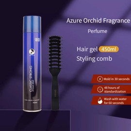 Hair Styling Spray Large Capacity 450ml Classic Strong Hold Hair Spray (includes comb), Fiber Styling Spray, Hair Volumizing and Styling Spray Gel Haircare - Specification: 2 sets